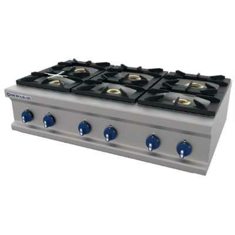 Cocina Sobremesa industrial a Gas 6 Fuegos Repagas CG-760/M LC