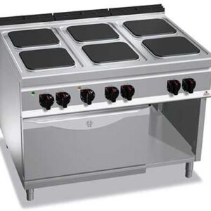 Cocina Profesional Eléctrica 6 Fuegos y Horno Fondo 900 Bertos E9PQ6+FE