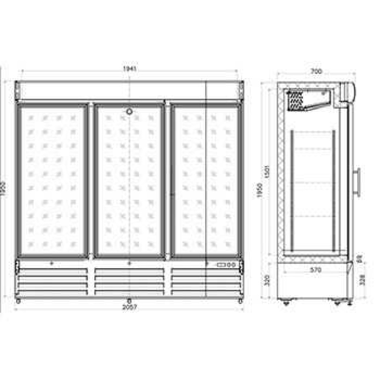 Armario Expositor Refrigerado 3 Puertas Abatibles Edenox AP 1603C