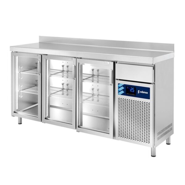 Mesa Refrigerada Frente Mostrador 3 Puertas Cristal Serie 600 FMPS-200 HC PC Edenox