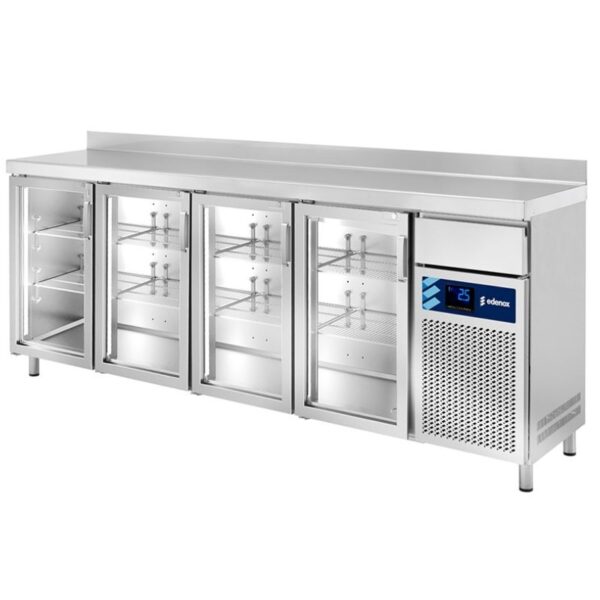 Mesa Refrigerada Frente Mostrador 4 Puertas Cristal Serie 600 FMPS-250 HC PC Edenox