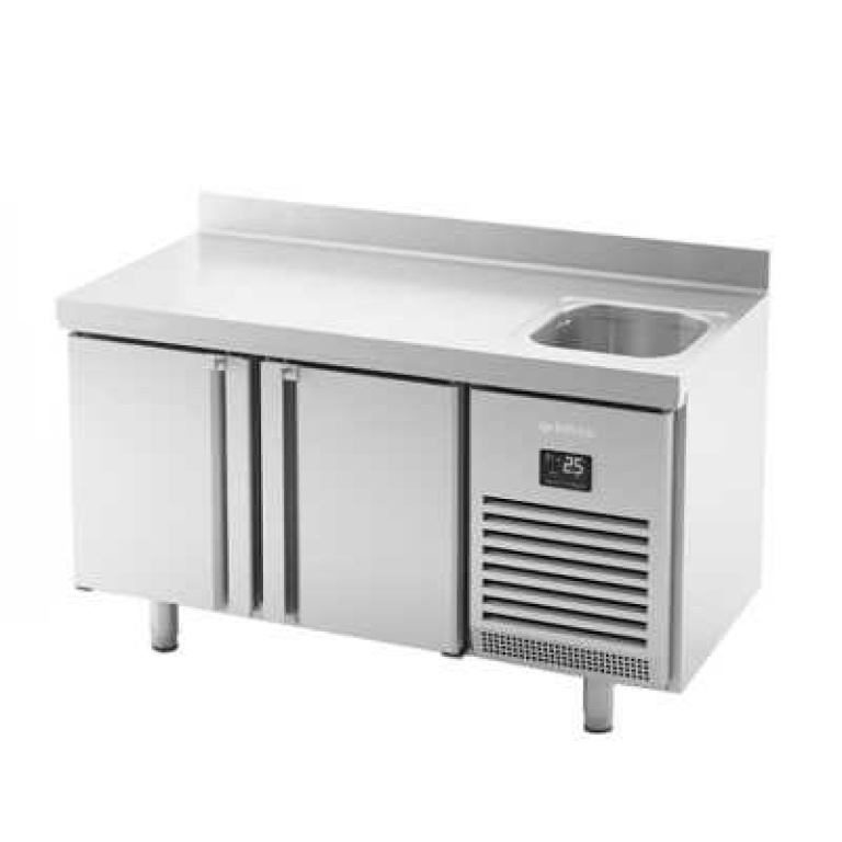 Mesa Refrigerada Inox 2 Puertas con Fregadero INFRICO