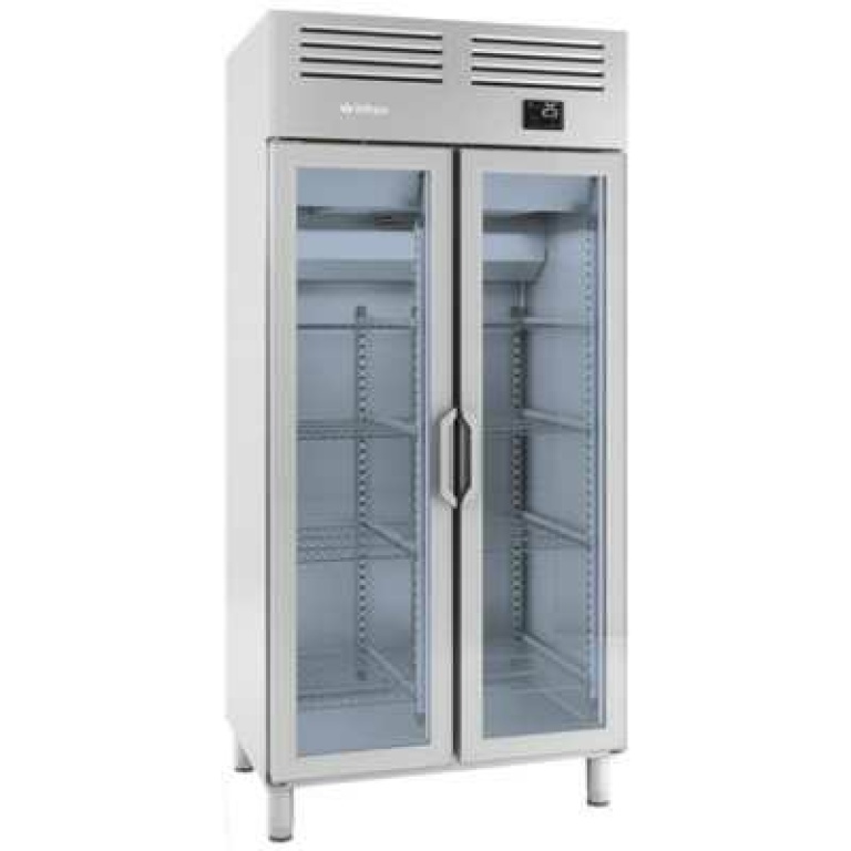 Armario Expositor de Refrigeración Inox 2 Puertas GN 1/1 Slim Infrico AGN300