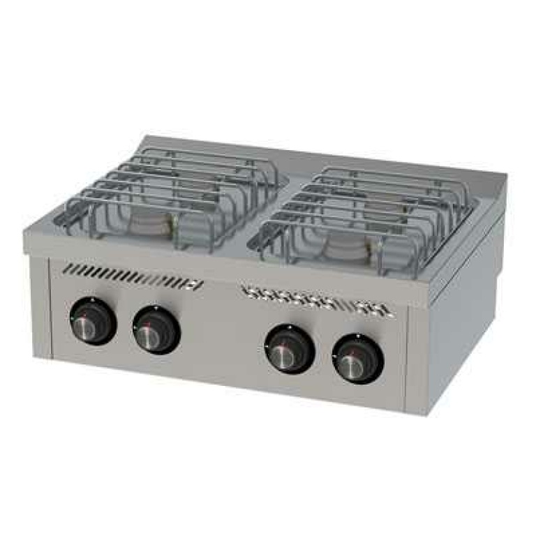 Cocina Indsutrial BASIC Gas 4 Fuegos Sobremesa Serie 600 HR
