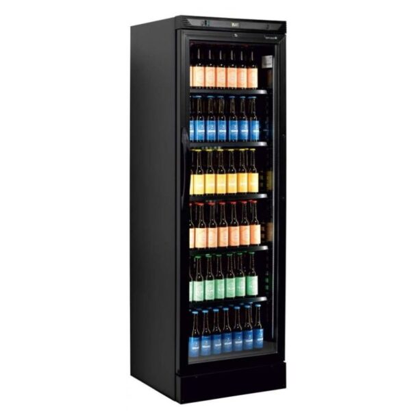 Nevera Expositora Refrigerada Negra para Bebidas Línea VIBORG CEV425-I BLACK