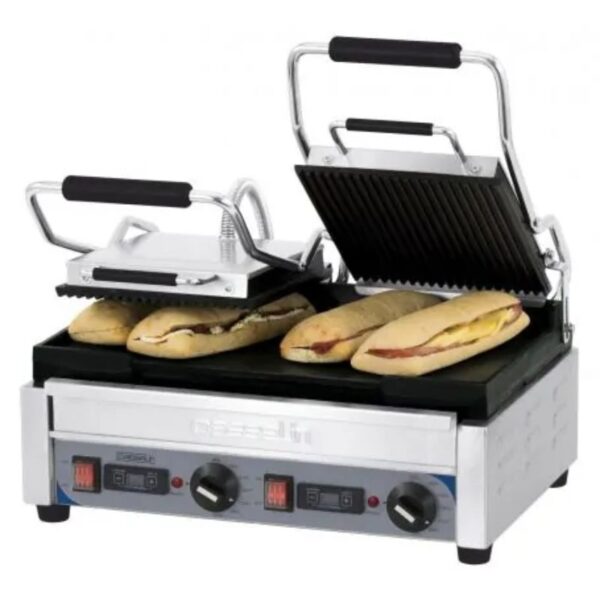 Grill sandwichera profesional panini ranurado-liso premium panini L CGP2RLPT Casselin