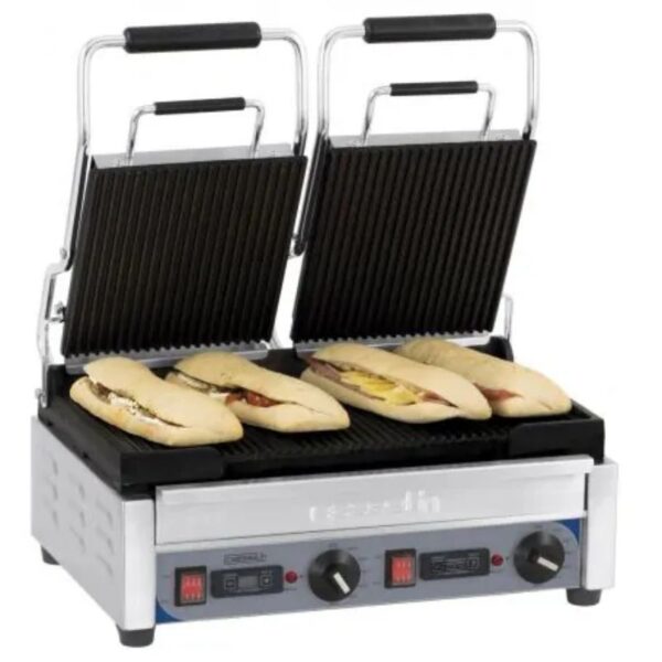 Grill sandwichera profesional panini ranurado-ranurado premium panini L CGP2RRPT Casselin