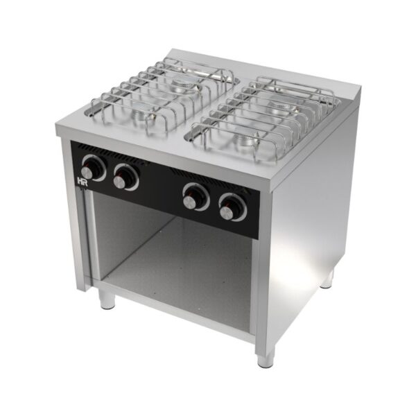 Cocina Industrial a Gas 4 Fuegos Basic con Estante CB4F600E HR