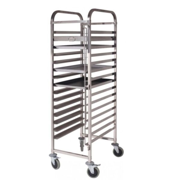 Carro bandejero acero inox. panadería 15 bandejas 600x400 mm Clima Hostelería