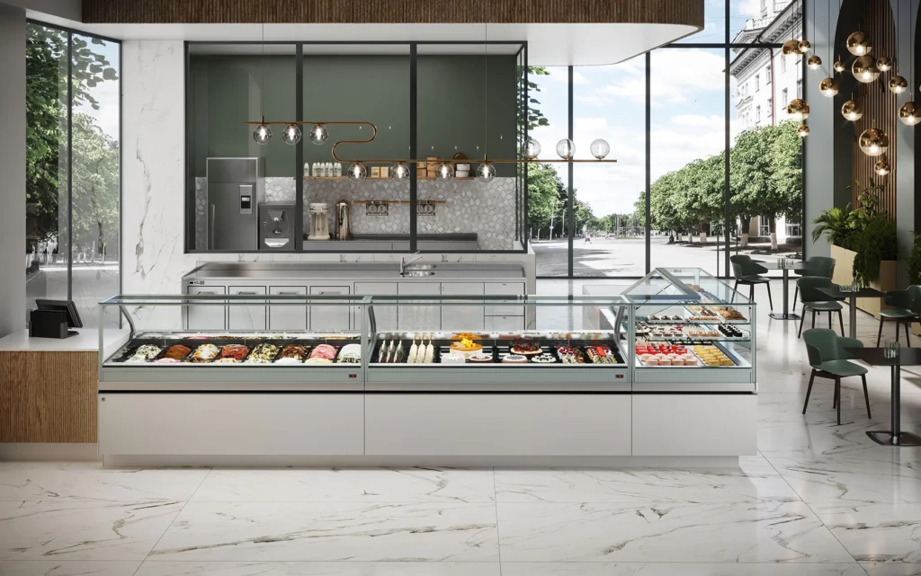 Qué maquinaria se necesita en un restaurante 2 ifi sam80 display cabinet for artisanal gelato